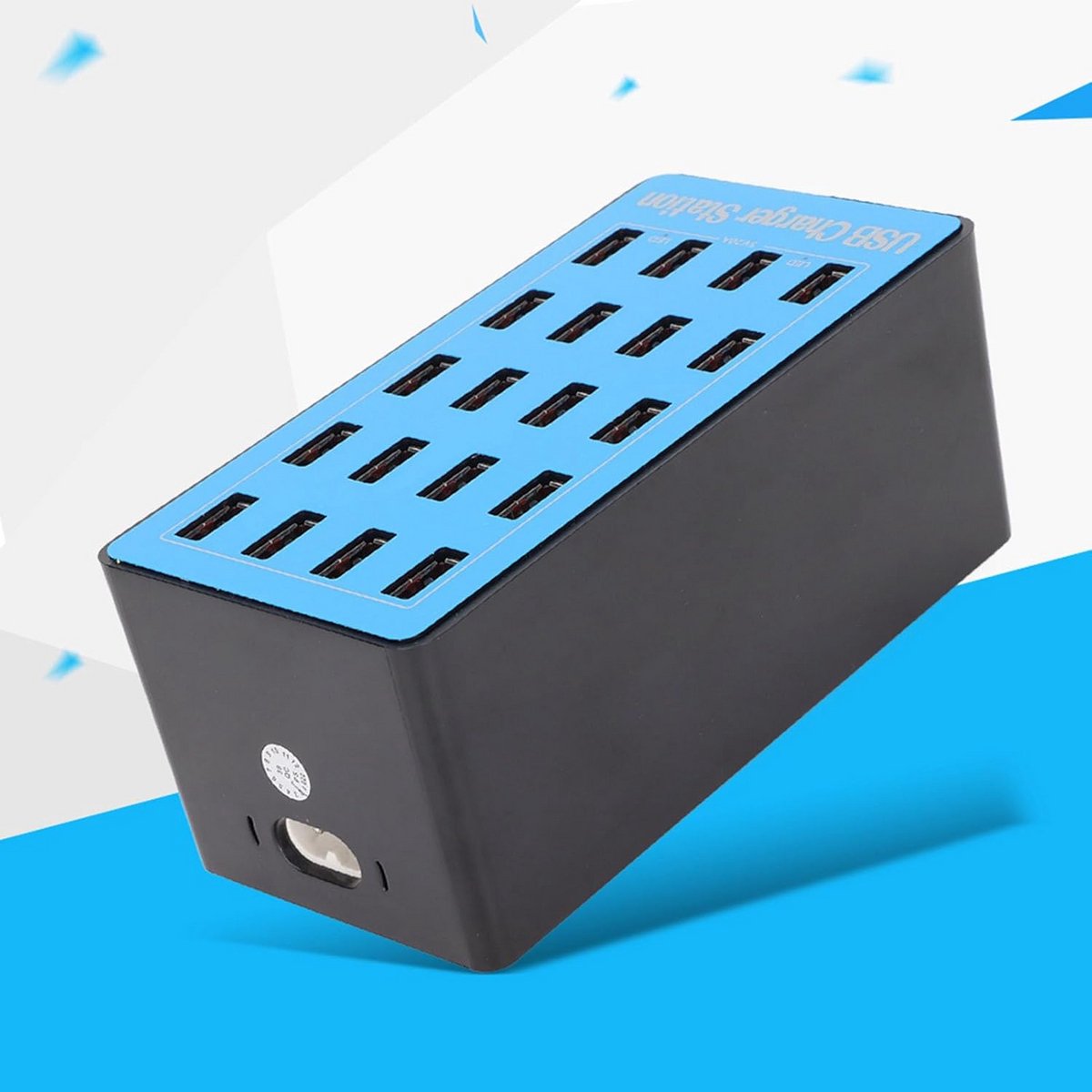 20-Poorts USB Laadstation 100W – Snelle Oplader Hub met Koelventilator (EU Plug)