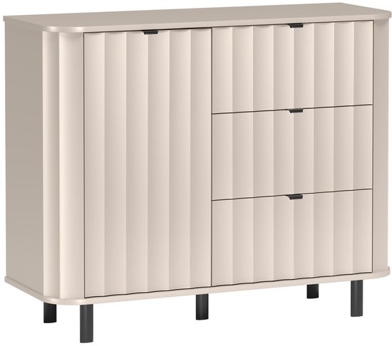 Selsey Novado – Dressoir met 1 deur en drie lades in cashmeregrijs, 111 cm