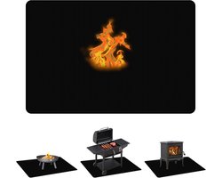 Barbecue mat- Buiten BBQ-mat - Beschermmat voor de barbecue 100 x 120 cm - Brandwerende mat - BBQ-mat - Grillmat - Brandbeveiliging - Geschikt voor buitenbarbecues, kamperen en terras - Ondermat voor de grill