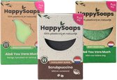 HappySoaps Daily Essentials Face & Body – Verzorgingsset – Gezichtsreiniger Bar + Scrub + Body Wash Bar – Natuurlijk & Plasticvrij