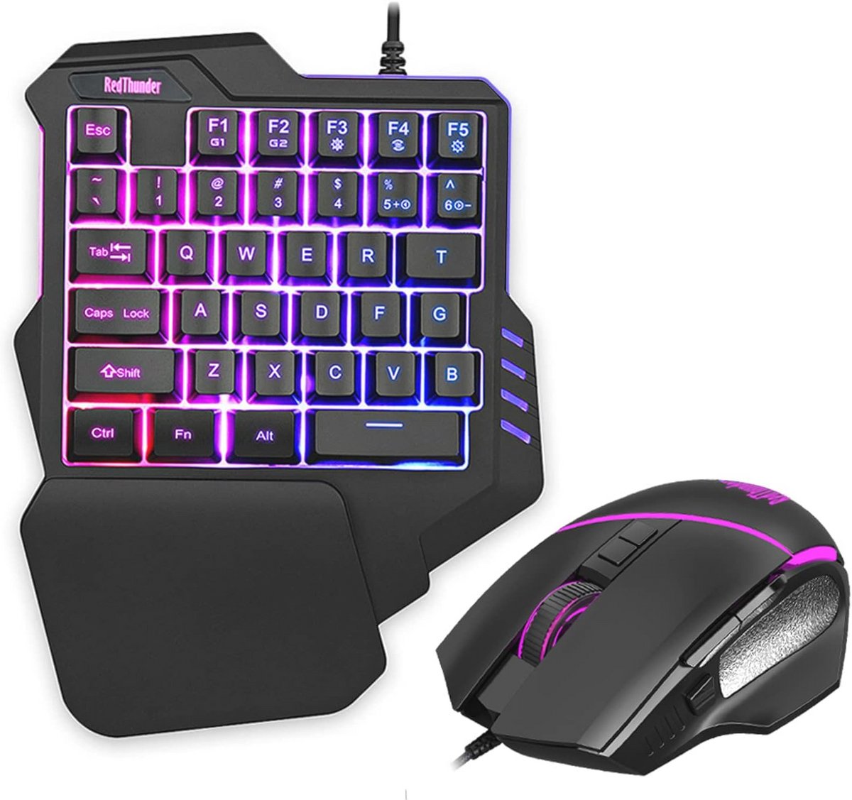 Ergonomisch Mini Gaming Toetsenbord en RGB Muis Combo met 35 Toetsen en 6400 DPI