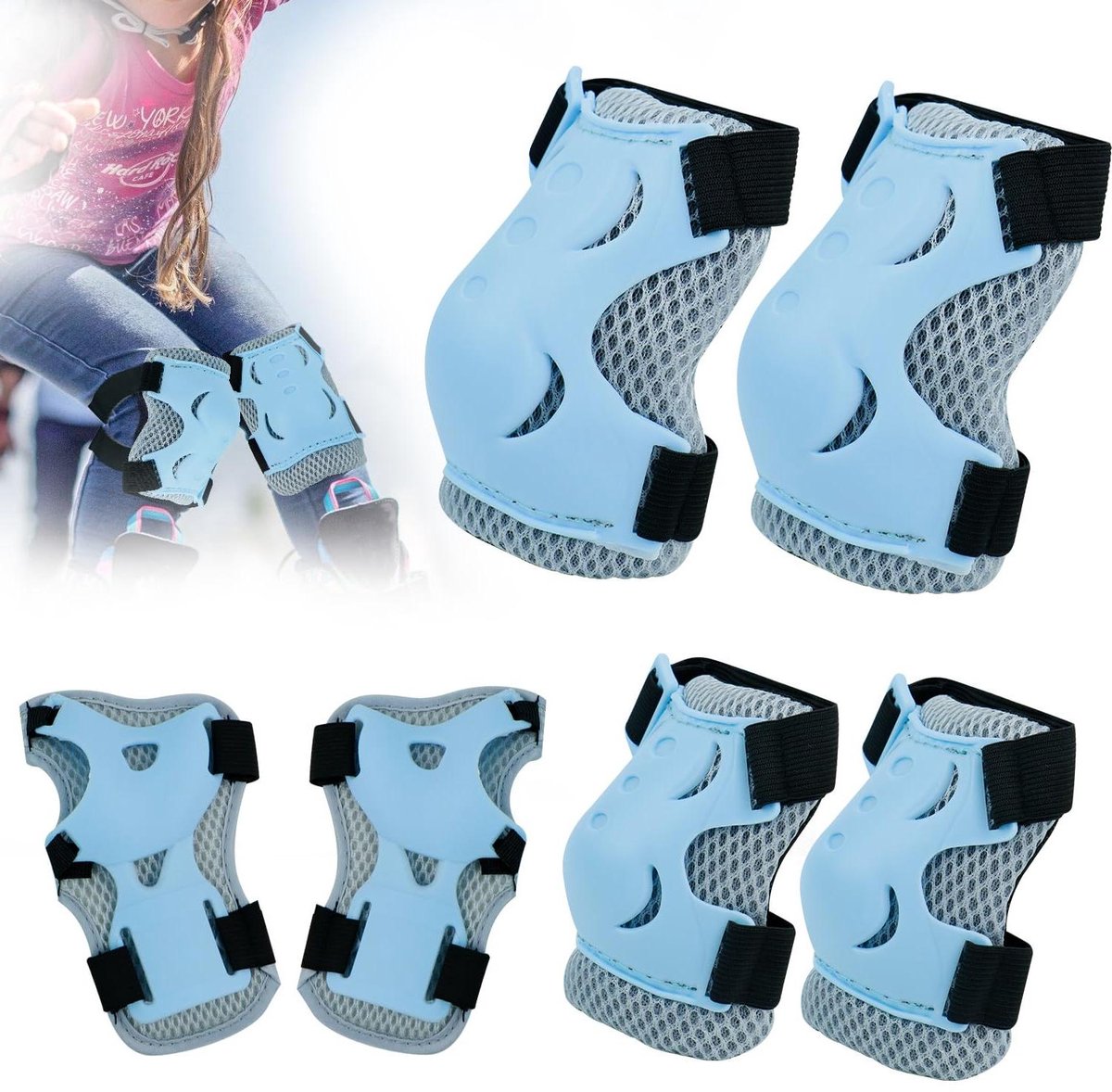 Allecta Kinder Inlineskates met Beschermers voor Skateboard Scooter Skates en Fiets Inline Skates Kinderenset . Any