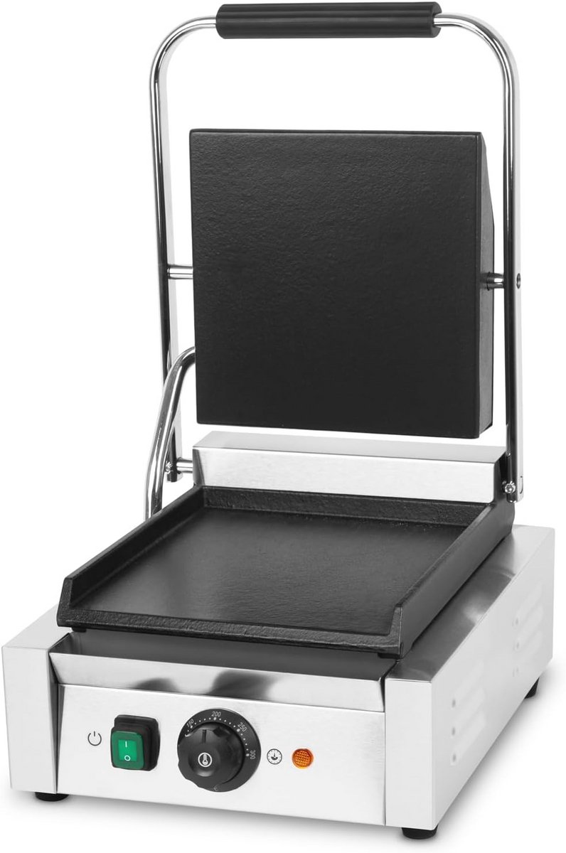 Professionele Contactgrill met Gietijzeren Grillplaten - 1800 W Multigrill voor Vlees, Groenten en Sandwiches