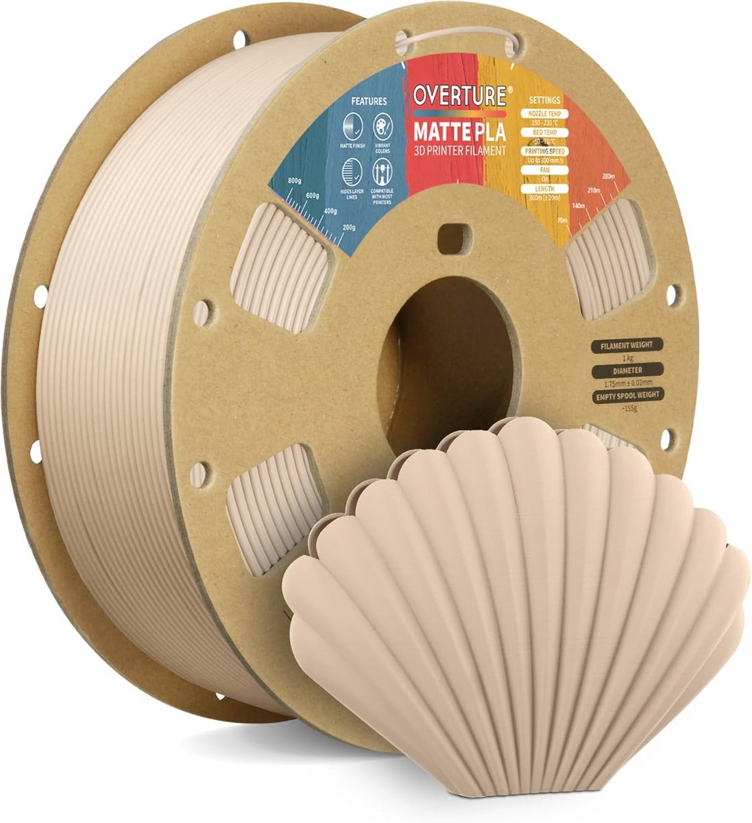 Matte PLA 3D Printer Filament 1.75mm 1kg - Hoge Nauwkeurigheid voor Duurzaam Printen