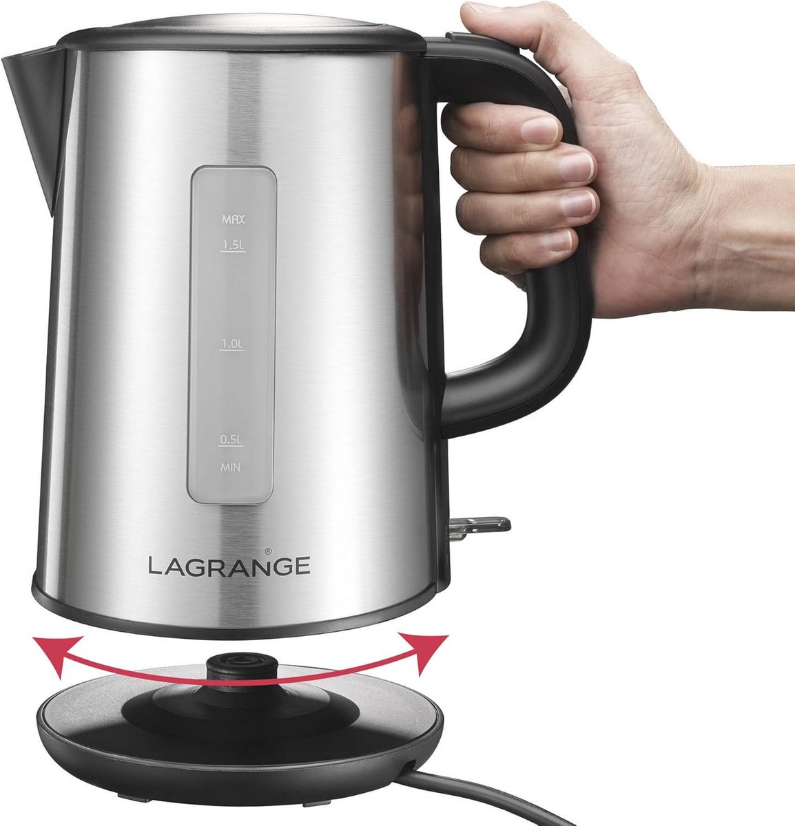 Waterkoker RVS 1,5 l met 360° draaibaar ontwerp