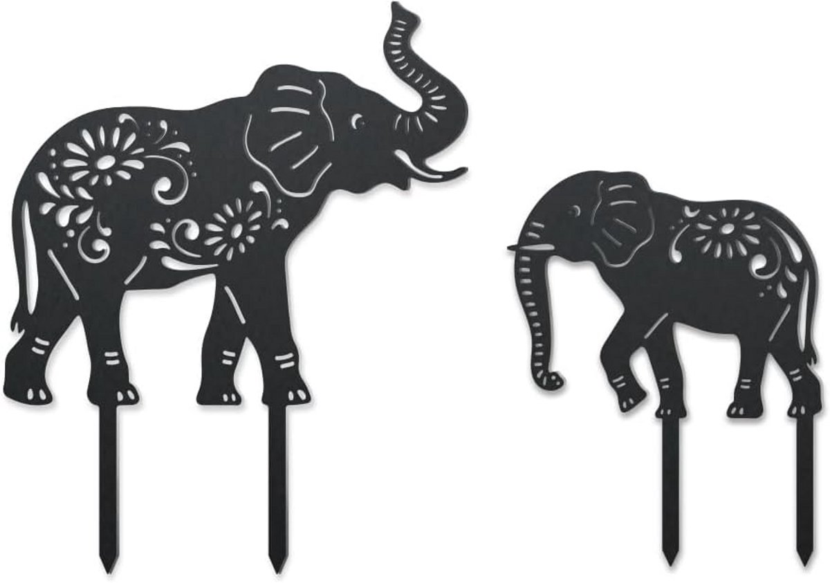 Olifant tuin decoratie metalen paal voor dierenliefhebbers