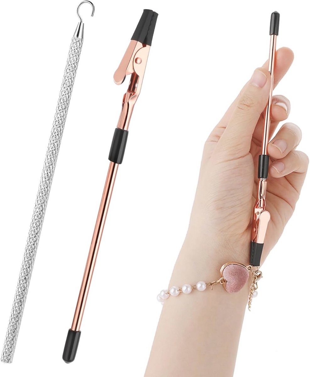Hulp bij het Afnemen van Armbanden - 2 Stuks Metaal Tools met Rubber Klem en Ronde Haak