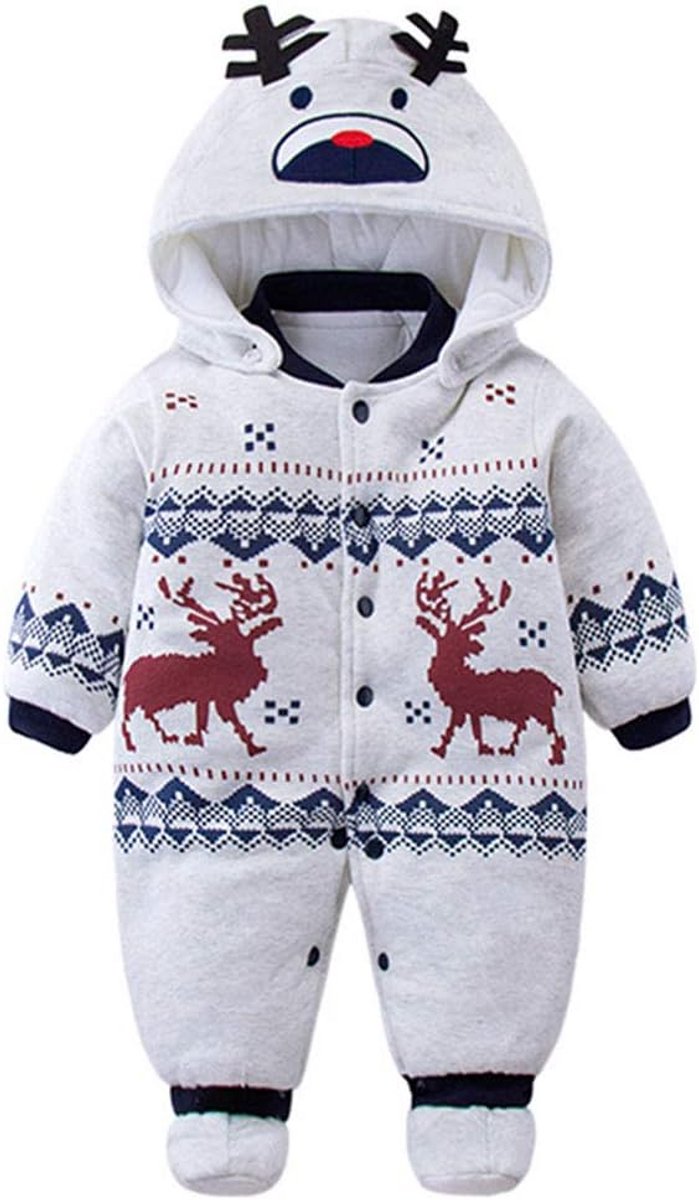 Warme Katoenen Baby Snowsuit Romper met Capuchon voor Pasgeborenen Herfst Winter