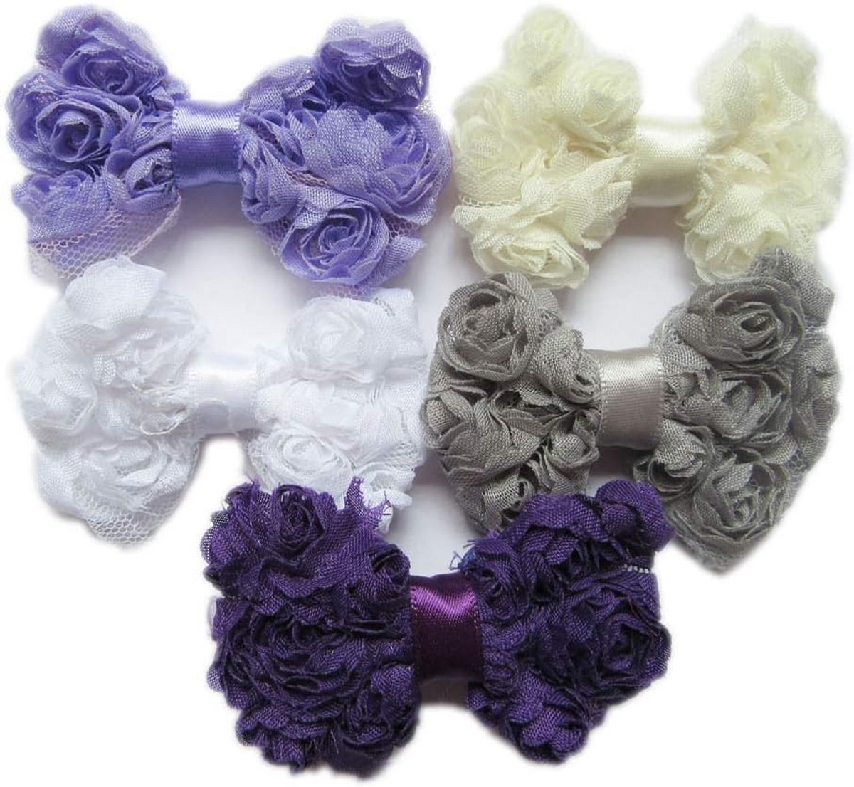 20x Chiffon Rozet Bloemen voor Haarspeldjes en Knutselen - 7 cm