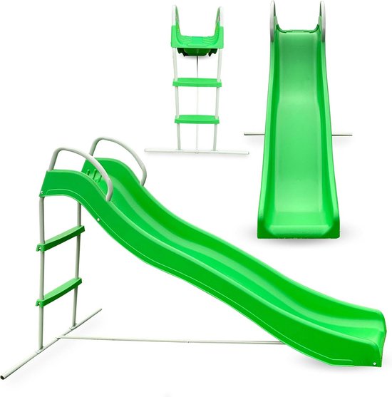 Grote Kinderglijbaan met Ladder voor Buiten en Tuin | Vrijstaand | 185 cm Lang