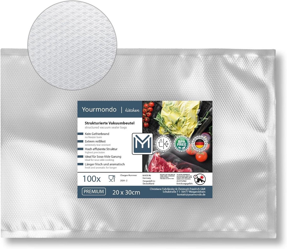 100 Vacuümzakken 20 x 30 cm - Aromabestendig en Kookvast voor Sous Vide
