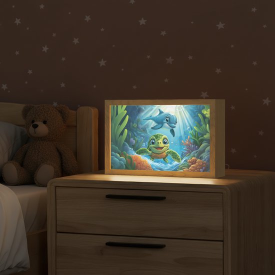 Lichtbak met kabel 20 x 30 cm Baby olifant van Periglass — afbeelding 2
