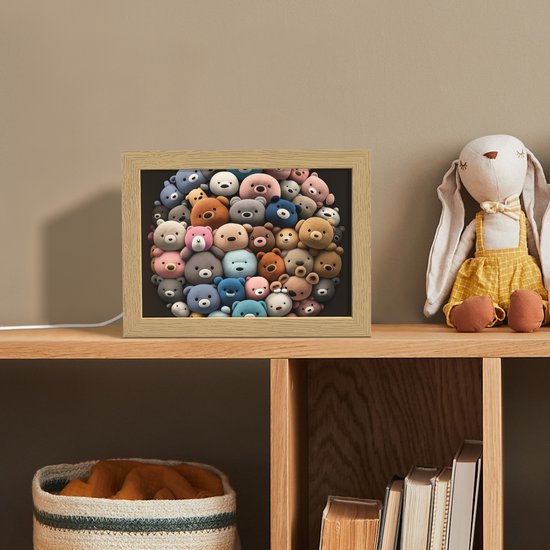 Nachtlampje 20x15 cm - Kinder lampje - Teddybeer - Knuffel - Dieren - Meisjes - Jongens - Tafellamp kinderkamer - Slaapkamer lamp - Bedlamp kinderen - Kinderlampje stopcontact - Wandlamp babykamer - Nachtlampjes van Merkloos — afbeelding 3