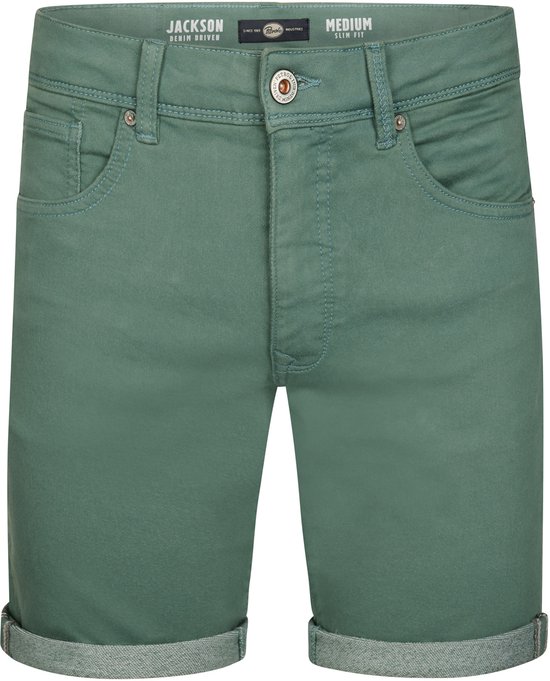 Petrol Industries Denim Shorts Heren - Jogg Denim Korte Broek - Slim Fit - Stretch Spijkerbroek - Herenkleding - 5 Zakken - Mannen Jeans - Groen - Maat M