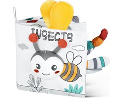 Zacht babyboekje - geschikt voor pasgeborenen van 0-6 maanden, met een gevouwen textuur en gevoel, 3D-speelgoed voor peuters en kinderen, een cadeau voor jongens en meisjes (bijtje).