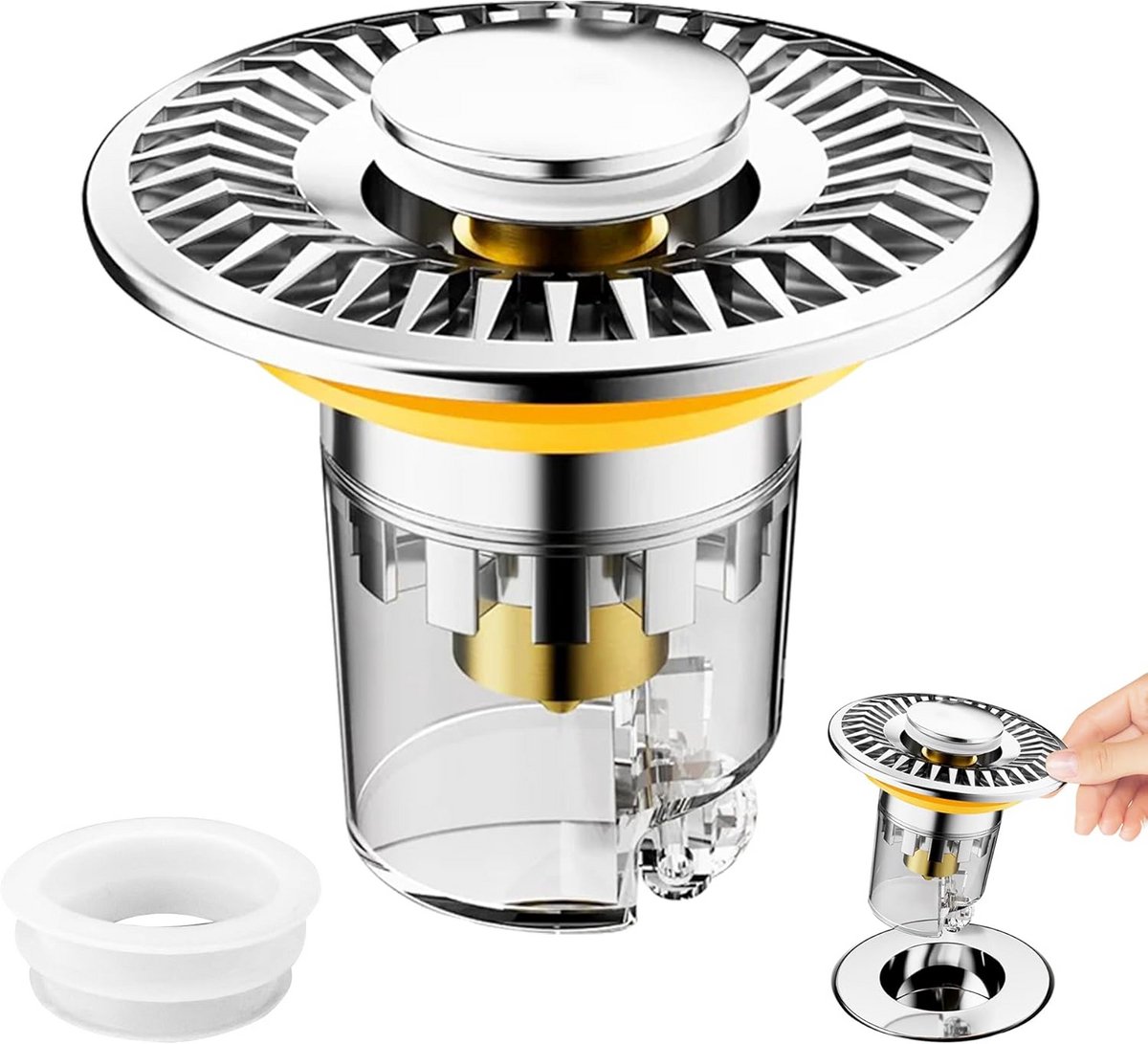 Universele Pop Up Afvoerplug voor Wastafels - 304 RVS Stopper voor Badkamer en Keuken (33-40mm)