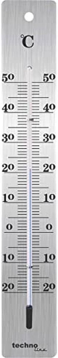 Metalen thermometer - Binnen- en buitenthermometer met displayweergave, 28 cm