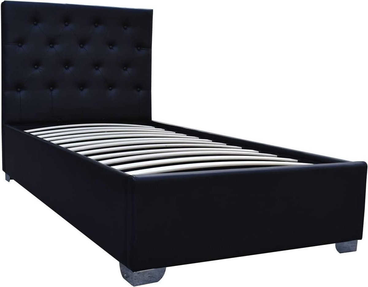 Eenpersoonsbed met lades 90x190 cm Zwart
