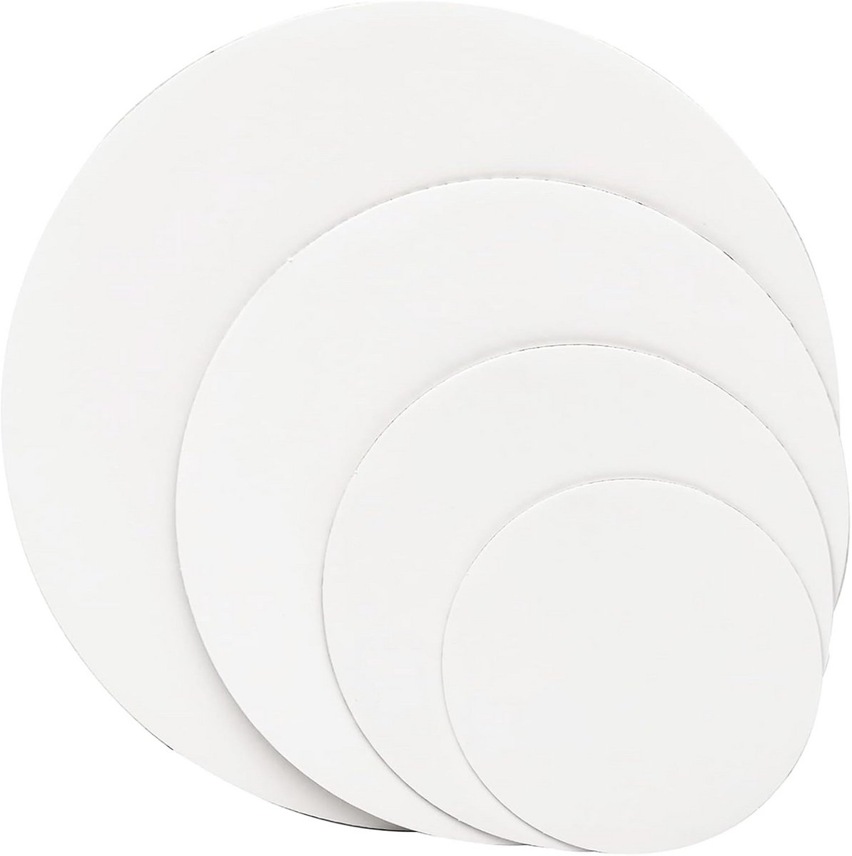 Cakeborden Set van 32, Rond in 4 Maten (15 t/m 30 cm), Stevig Wit Karton