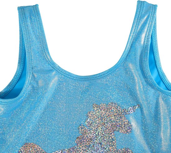 IKALI Badpak voor meisjes, tankini, bloemenprint, badmode voor strand, peuters/kinderen, marineblauw, 5-6 jaar