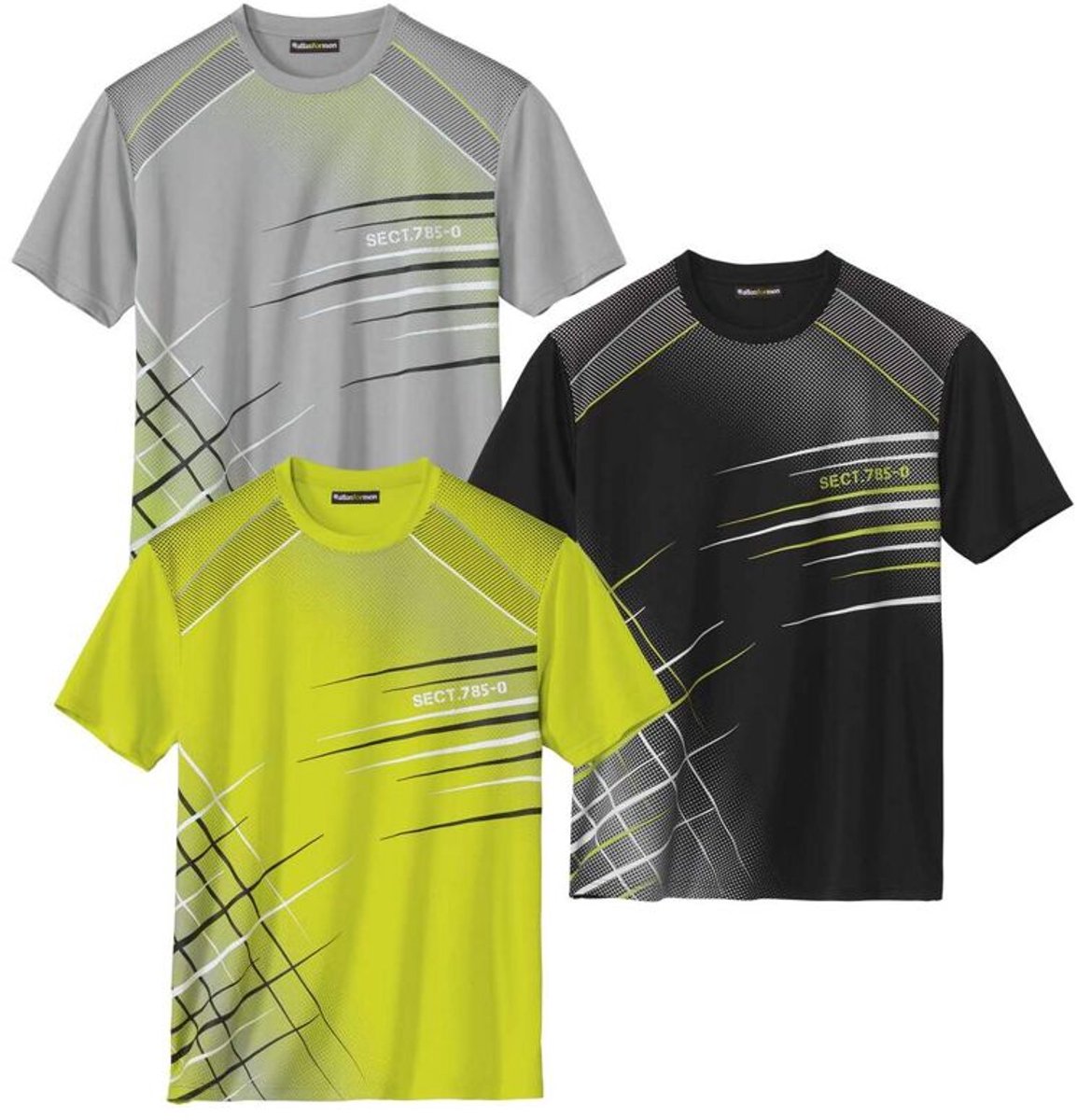 ATLAS FOR MEN - Set van 3 T-shirts Champion Sport - Heren - Verkrijgbaar in grote maten - XL