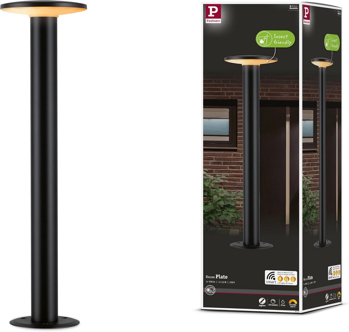 Slimme LED Buitenlamp Zigbee voor Tuin en Oprit - Insectvriendelijk en Dimbaar