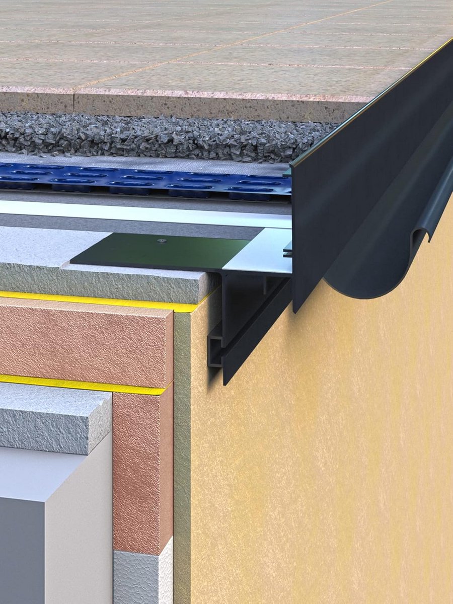 Aluminium Hoekprofiel 135° voor Dakrand en Terrasafwerking, Bruin - Waterafvoer en Ventila