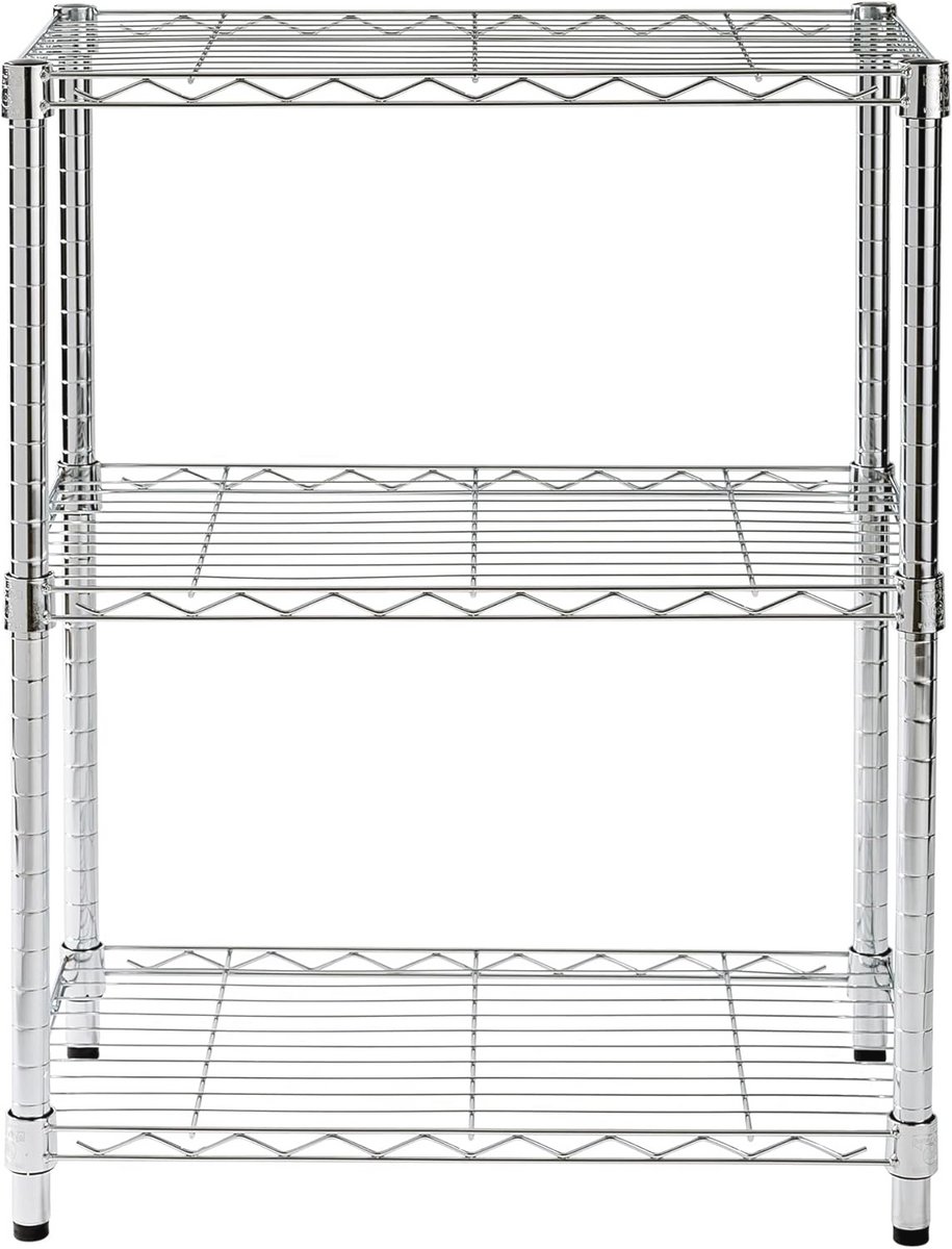 3-Tier Opbergkast Chroom 30 Inch - Duurzaam en Commercieel Kwaliteit