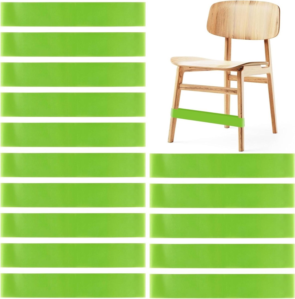 15-pack stoelbanden voor kinderen - zitplaatsen flexibele stoel stretch fidgety feet banden - groen kleurrijk design