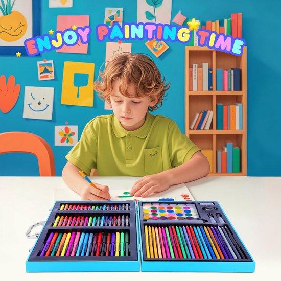 Complete Tekenset Voor Kinderen Met Kleurpotloden Stiften En Oliekrijt Complete Tekenset Voor Kinderen Met Kleurpotloden Stiften En Oliekrijt