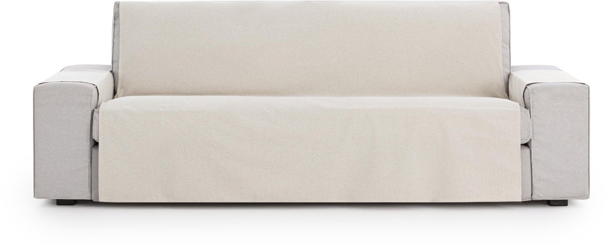 Unyqoos Elastische tweezits bankhoes in grijze kleur voor bescherming en stijl creme-wit