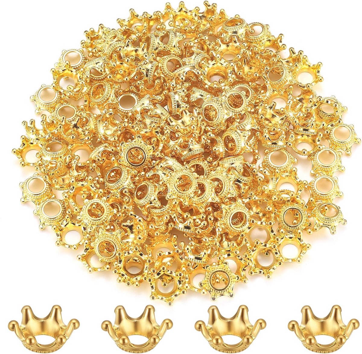 180 Mini Gouden Kroon Decoraties voor Tafelversiering en DIY Knutselen