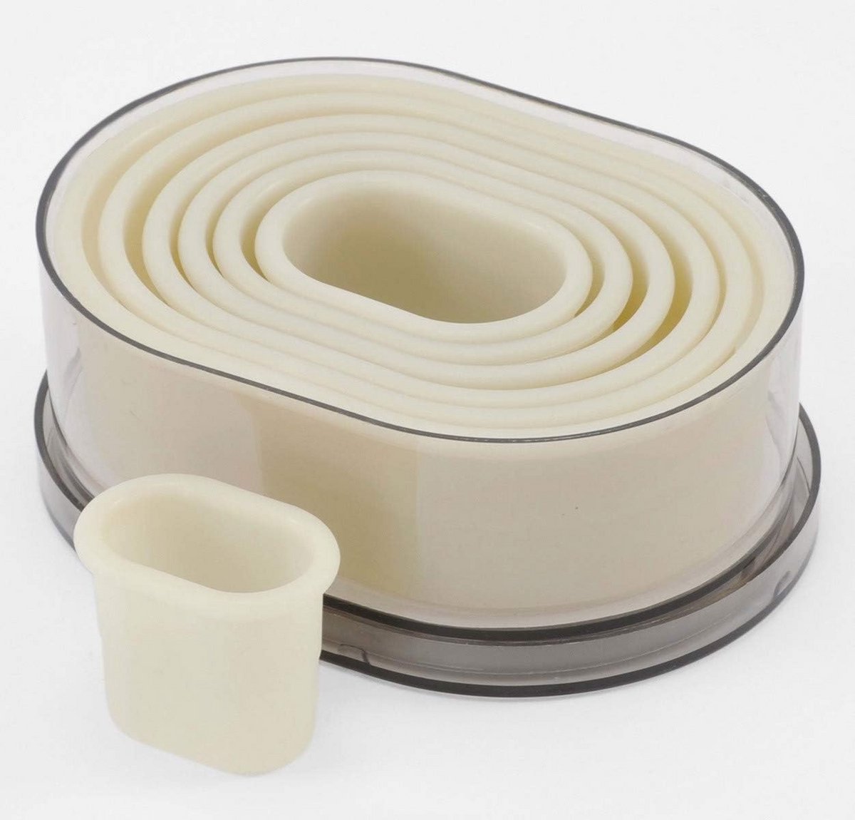 Set van 7 Ovale Uitsteekvormpjes voor Koekjes en Taartdecoratie (Nylon, Glad)
