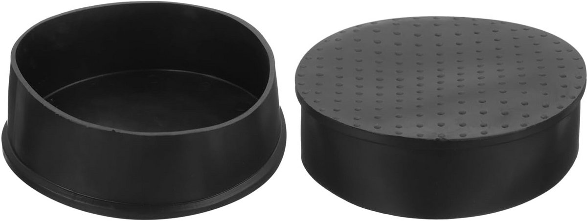 2x Zwarte Stoelpootbeschermers Rond 89mm PVC - Stofdop Voetjes voor Tafel en Stoel