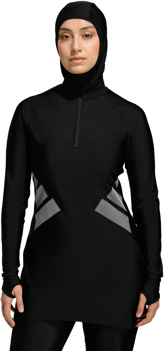 Adidas Performance Big Bars Zwemtop Met Lange Mouwen Dames Zwart
