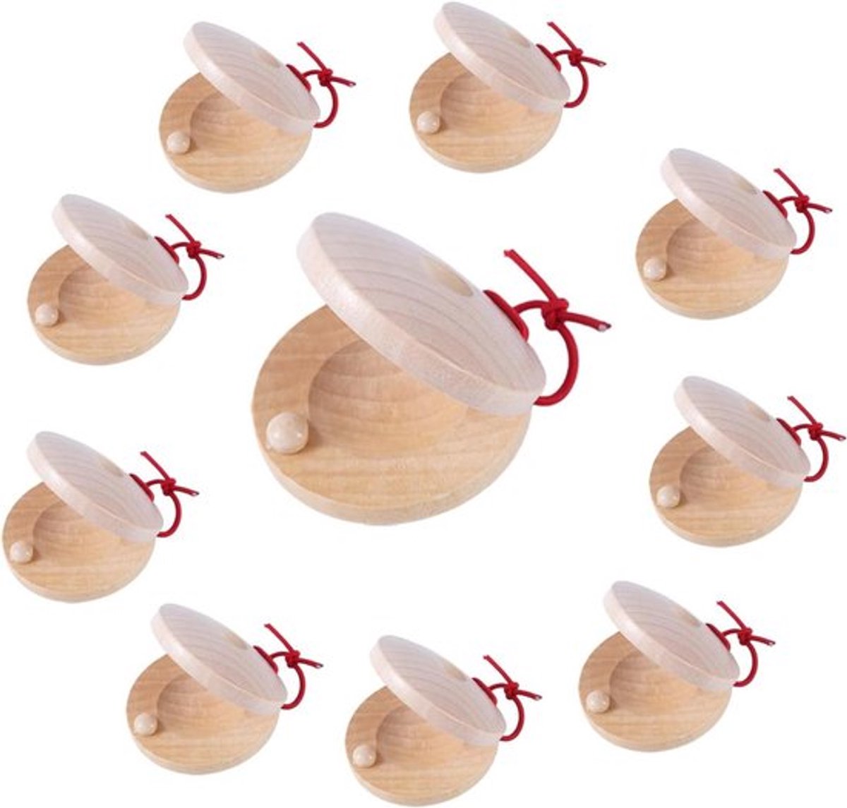 Houten Castagnetten 55cm - Vingerpercussie Ritme Instrument voor Muzikale Educatie Plezier (Houtkleur)
