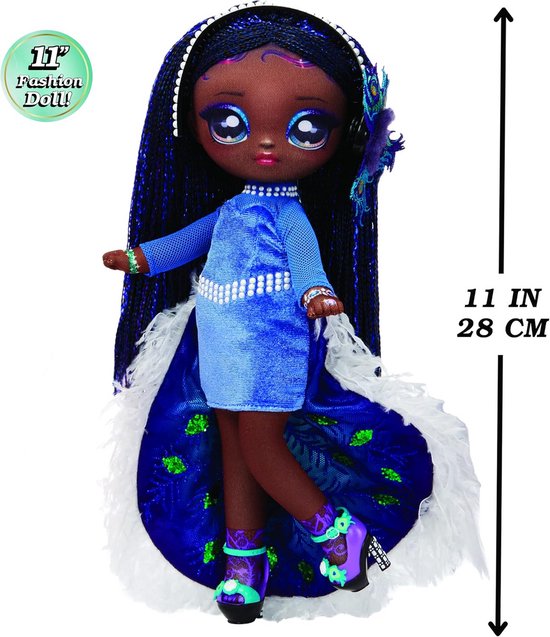 Zachte Mode Pop 29 cm met Veren Outfit en Accessoires van Merkloos — afbeelding 2