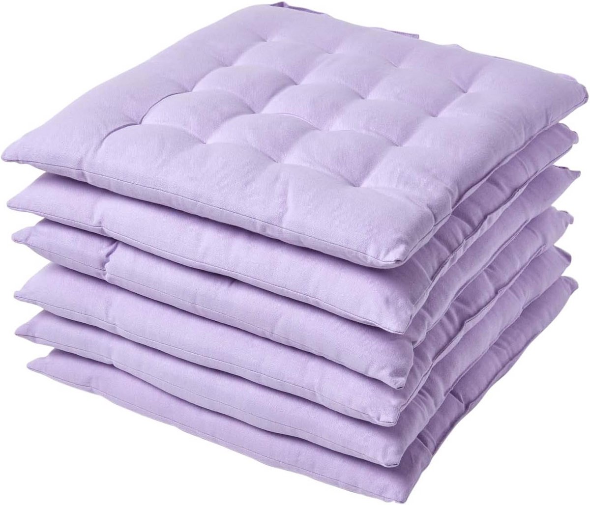 Mauve Zitkussens voor Eetkamerstoel - Set van 6, 100% Katoen, 40 x 40 cm