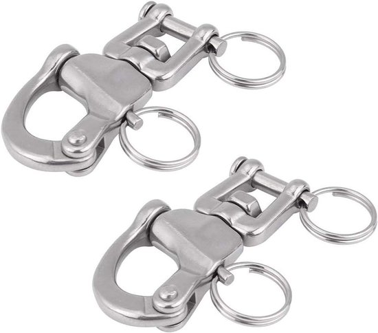 Aufodara 2 Stuks Massief Messing Draaibare Karabijnhaken – Geschikt Voor Hondenriemen Tot 30 Kg, 8 Cm
