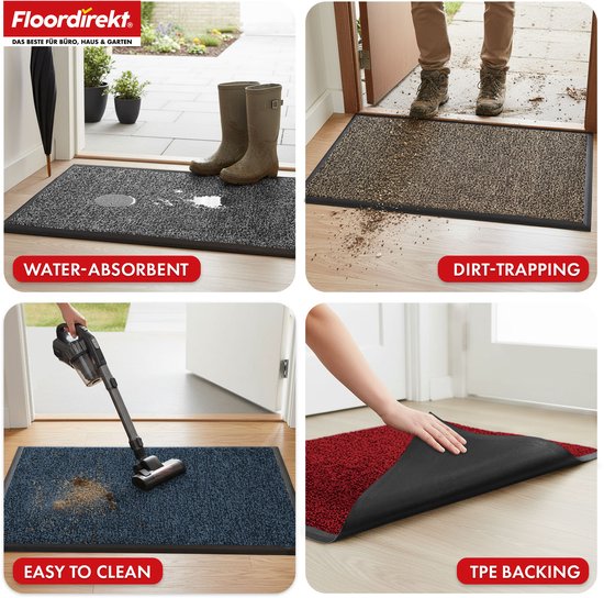 Floordirekt Schoonloopmat, 100 X 100 Cm, Grijs, Ideaal Als Vuilvangmat Op Maat, Tapijt Voor In De Gang, Loper, Keukentapijt, Wasbaar, Antislip Floordirekt Schoonloopmat, 100 X 100 Cm, Grijs, Ideaal Als Vuilvangmat Op Maat, Tapijt Voor In De Gang, Loper, Keukentapijt, Wasbaar, Antislip