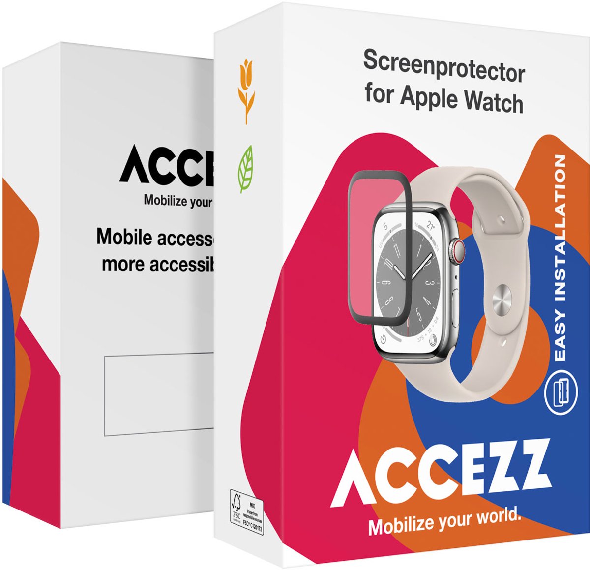 Accezz Screenprotector met applicator voor de Apple Watch Series 7-9 - 41 mm