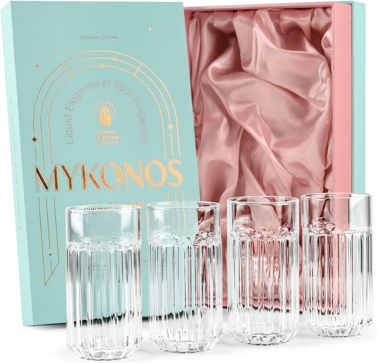 Elegante Hoge Highball Cocktailglazen - Set van 4 voor Mojito en Gin-Tonic