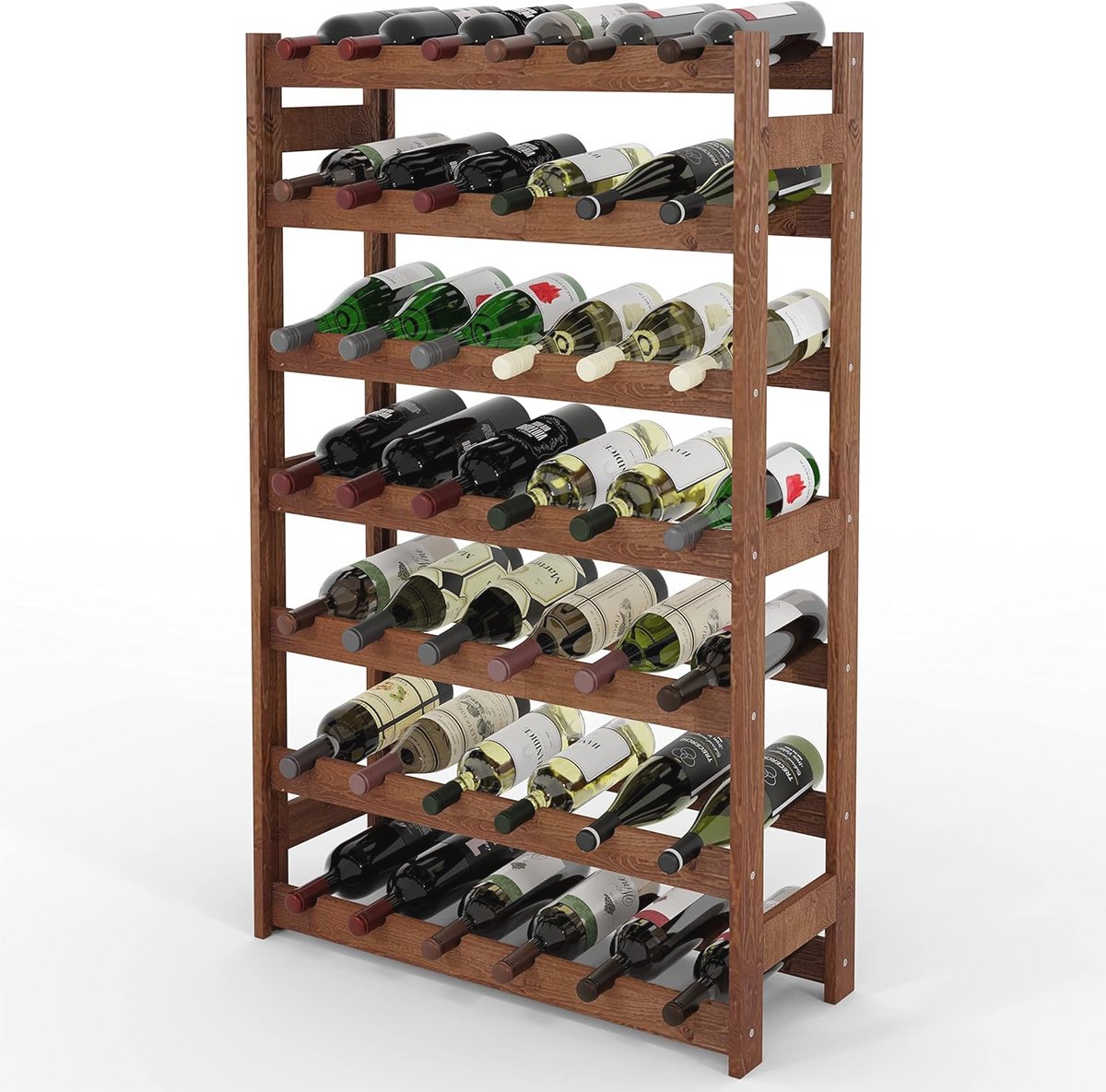 Houten Wijnrek voor 12-91 Flessen - Compact en Stijlvol
