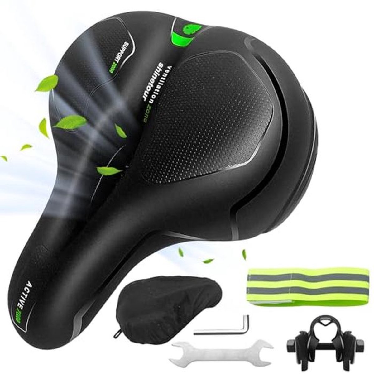 Ergonomisch Fietszadel met Geheugenschuim - Comfortabel en Ademend voor Stads- en Mountainbikes