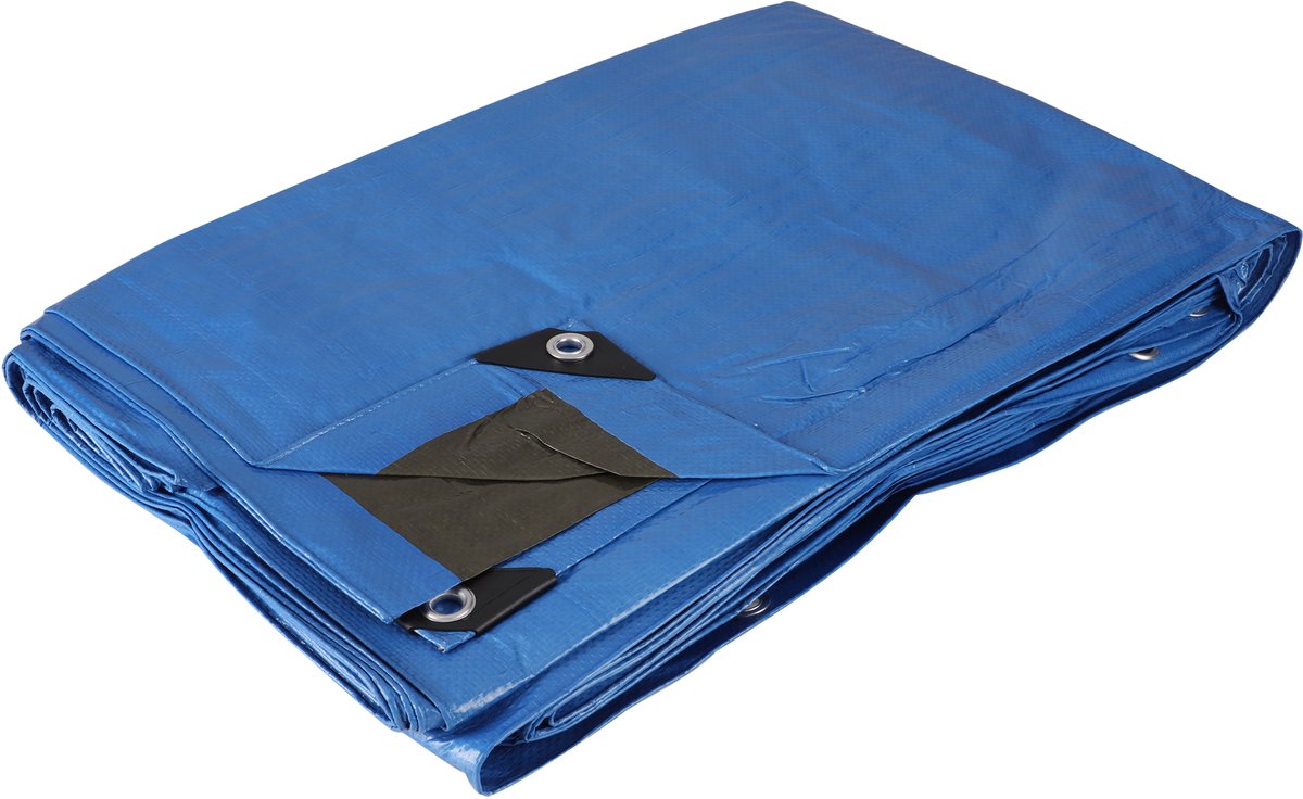 Copenhagen Pro dekzeil - middel - 100 gr - 6 x 8 m - met hoekversteviging - blauw/groen