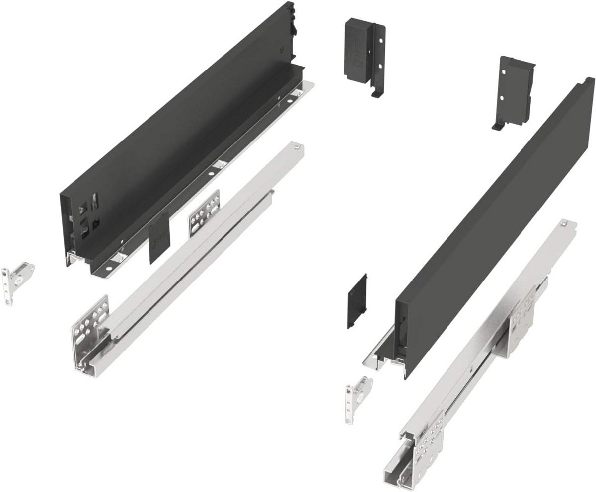 Hoogwaardige ladensysteem met Soft-Close en 3D Instelling - Anthraciet