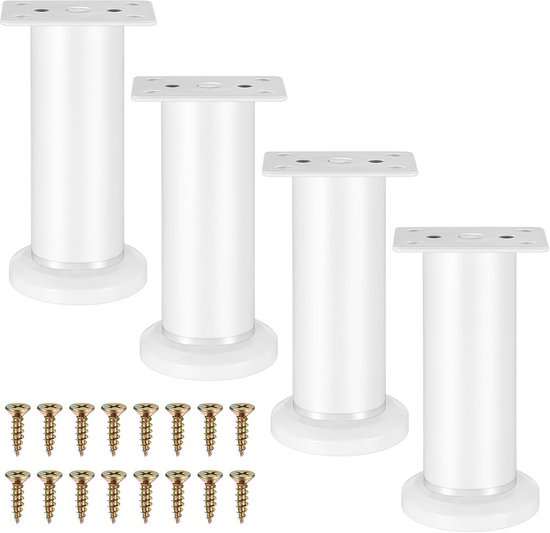 4 Stuks In Hoogte Verstelbare Meubelpoten Wit 12-18 cm Kast- en