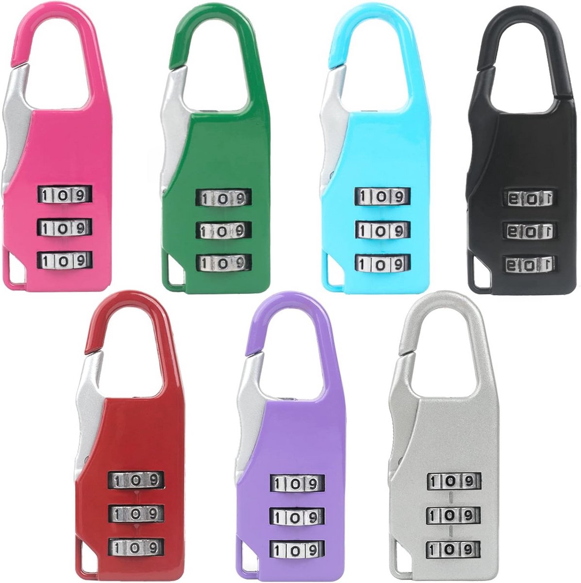 Mini Combinatie Hangslot - 3-Cijferige Wachtwoordslot voor Sport, School en Reizen - Roze