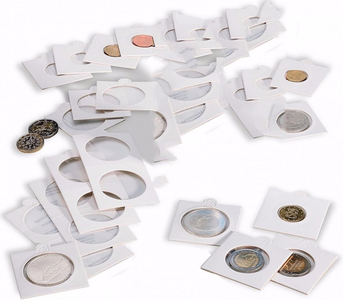100 Stuks Muntstickers Zelfklevend Wit - Beschermhoezen voor Munten Ø 32,5 mm