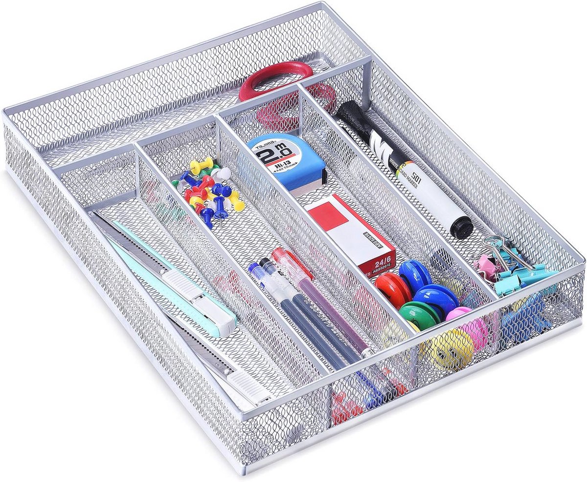Multifunctionele lade organizer met 5 compartimenten voor bureau, badkamer en keuken